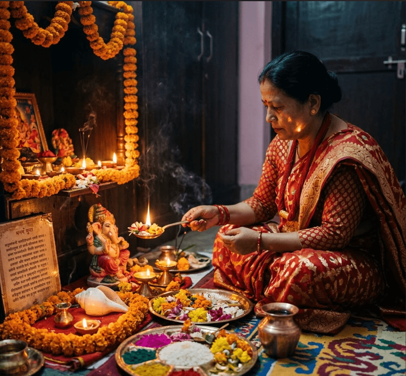 Traditional puja ceremony